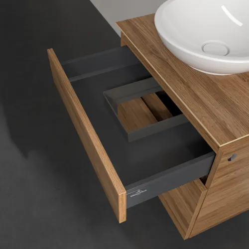 Bild von VILLEROY BOCH Legato Waschbeckenunterschrank, 2 Auszüge, 600 x 550 x 500 mm, Kansas Oak / Kansas Oak #B56800RH