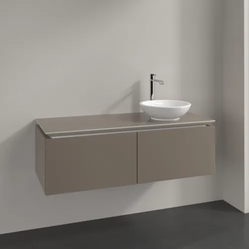 Bild von VILLEROY BOCH Legato Waschbeckenunterschrank, 2 Auszüge, 1200 x 380 x 500 mm, Truffle Grey / Truffle Grey #B58100VG