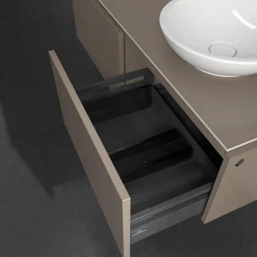 Bild von VILLEROY BOCH Legato Waschbeckenunterschrank, 2 Auszüge, 1200 x 380 x 500 mm, Truffle Grey / Truffle Grey #B58100VG