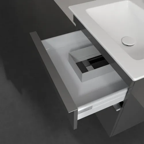 Bild von VILLEROY BOCH Venticello Waschbeckenunterschrank, 2 Auszüge, 553 x 590 x 502 mm, Glossy Grey / Glossy Grey #A92301FP