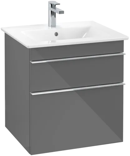 Picture of VILLEROY BOCH Venticello Vanity unit, 2 pull-out compartments, 553 x 590 x 502 mm, Glossy Grey / Glossy Grey #A92301FP