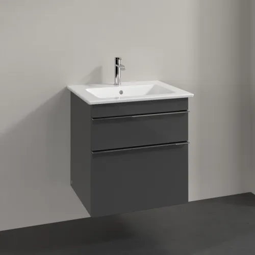 Bild von VILLEROY BOCH Venticello Waschbeckenunterschrank, 2 Auszüge, 553 x 590 x 502 mm, Glossy Grey / Glossy Grey #A92301FP