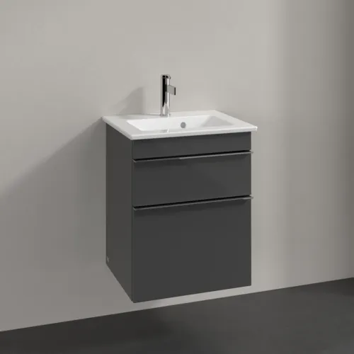 Bild von VILLEROY BOCH Venticello Waschbeckenunterschrank, 2 Auszüge, 466 x 590 x 425 mm, Glossy Grey / Glossy Grey #A92201FP