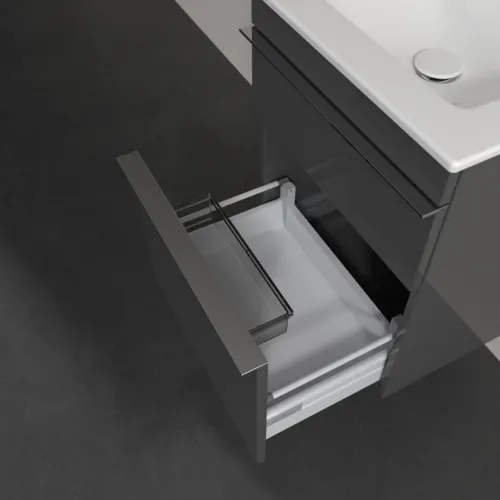 Bild von VILLEROY BOCH Venticello Waschbeckenunterschrank, 2 Auszüge, 466 x 590 x 425 mm, Glossy Grey / Glossy Grey #A92201FP