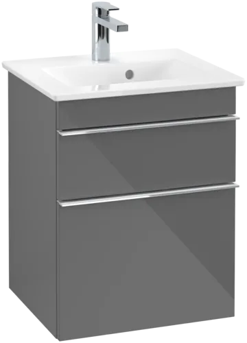 Picture of VILLEROY BOCH Venticello Vanity unit, 2 pull-out compartments, 466 x 590 x 425 mm, Glossy Grey / Glossy Grey #A92201FP