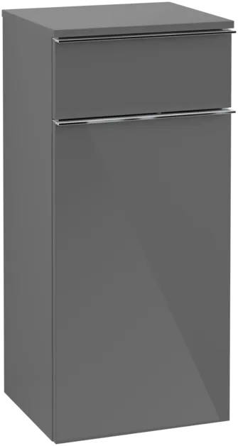 Зображення з  VILLEROY BOCH Venticello Side cabinet, 1 door, 1 drawer, 404 x 866 x 372 mm, Glossy Grey / Glossy Grey #A95001FP