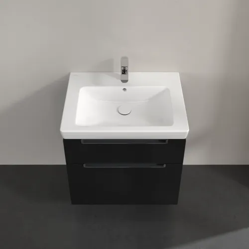 Bild von VILLEROY BOCH Subway 2.0 Waschbeckenunterschrank, 2 Auszüge, 637 x 590 x 454 mm, Black Matt Lacquer #A91010PD