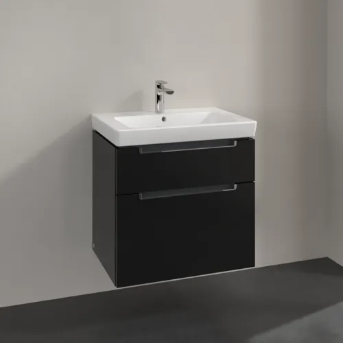 Bild von VILLEROY BOCH Subway 2.0 Waschbeckenunterschrank, 2 Auszüge, 637 x 590 x 454 mm, Black Matt Lacquer #A91010PD