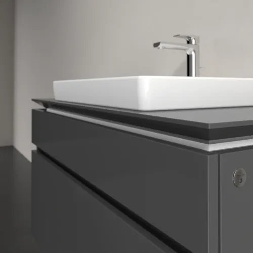Obrázek VILLEROY BOCH Legato toaletní skříňka, s osvětlením, 2 výsuvy, 1000 x 550 x 500 mm, lesklá šedá / lesklá šedá #B681L0FP