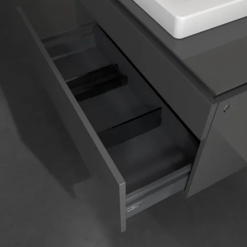 Obrázek VILLEROY BOCH Legato toaletní skříňka, s osvětlením, 2 výsuvy, 1000 x 550 x 500 mm, lesklá šedá / lesklá šedá #B681L0FP