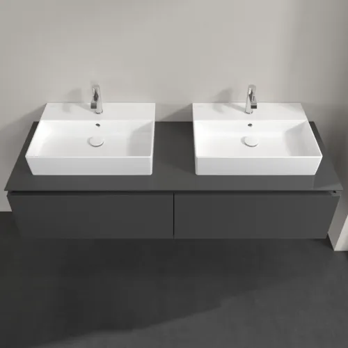 Bild von VILLEROY BOCH Legato Waschbeckenunterschrank, 2 Auszüge, 1600 x 380 x 500 mm, Glossy Grey / Glossy Grey #B67600FP