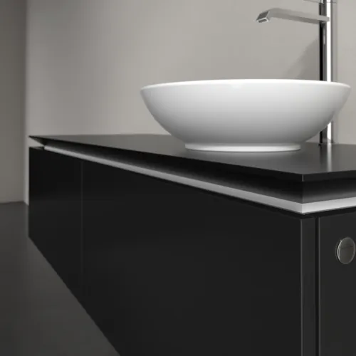Bild von VILLEROY BOCH Legato Waschbeckenunterschrank, 2 Auszüge, 1400 x 380 x 500 mm, Black Matt Lacquer / Black Matt Lacquer #B58900PD