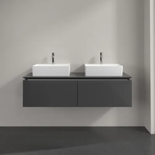 Bild von VILLEROY BOCH Legato Waschbeckenunterschrank, 2 Auszüge, 1400 x 380 x 500 mm, Glossy Grey / Glossy Grey #B66800FP