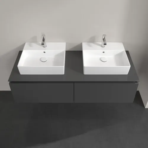 Bild von VILLEROY BOCH Legato Waschbeckenunterschrank, 2 Auszüge, 1400 x 380 x 500 mm, Glossy Grey / Glossy Grey #B66800FP