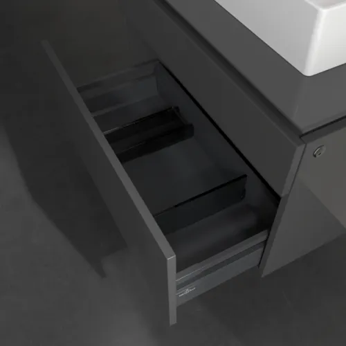 Bild von VILLEROY BOCH Legato Waschbeckenunterschrank, mit Beleuchtung, 2 Auszüge, 800 x 550 x 500 mm, Glossy Grey / Glossy Grey #B602L0FP