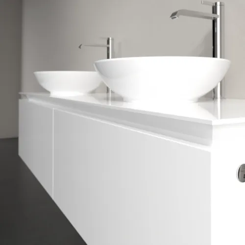 Bild von VILLEROY BOCH Legato Waschbeckenunterschrank, mit Beleuchtung, 2 Auszüge, 1600 x 380 x 500 mm, Glossy White / Glossy White #B599L0DH
