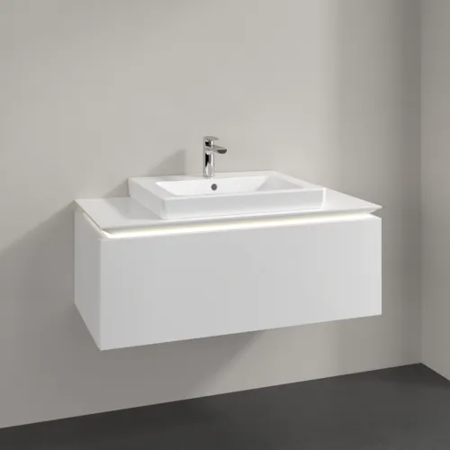 Bild von VILLEROY BOCH Legato Waschbeckenunterschrank, mit Beleuchtung, 1 Auszug, 1000 x 380 x 500 mm, Glossy White / Glossy White #B680L0DH