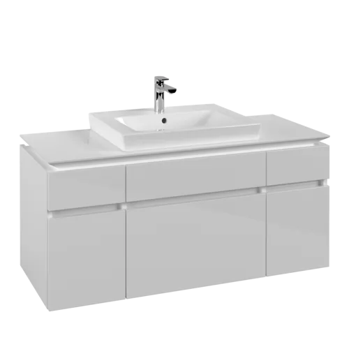 Obrázek VILLEROY BOCH Legato toaletní skříňka, 5 výsuvů, 1200 x 550 x 500 mm, lesklá bílá / lesklá bílá #B68300DH