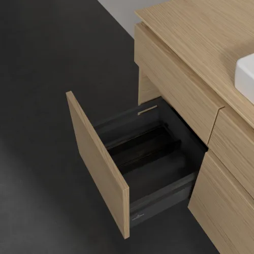 Bild von VILLEROY BOCH Legato Waschbeckenunterschrank, mit Beleuchtung, 5 Auszüge, 1400 x 550 x 500 mm, Nordic Oak / Nordic Oak #B685L0VJ