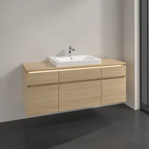 Bild von VILLEROY BOCH Legato Waschbeckenunterschrank, mit Beleuchtung, 5 Auszüge, 1400 x 550 x 500 mm, Nordic Oak / Nordic Oak #B685L0VJ