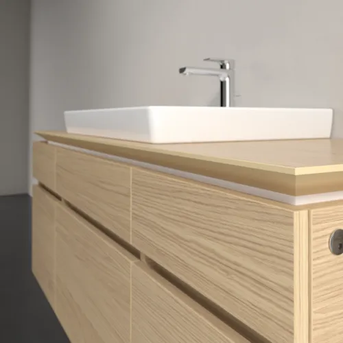 Bild von VILLEROY BOCH Legato Waschbeckenunterschrank, mit Beleuchtung, 5 Auszüge, 1400 x 550 x 500 mm, Nordic Oak / Nordic Oak #B685L0VJ