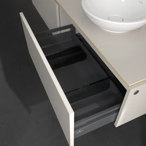 Bild von VILLEROY BOCH Legato Waschbeckenunterschrank, 2 Auszüge, 1600 x 380 x 500 mm, Soft Grey / Soft Grey #B59900VK
