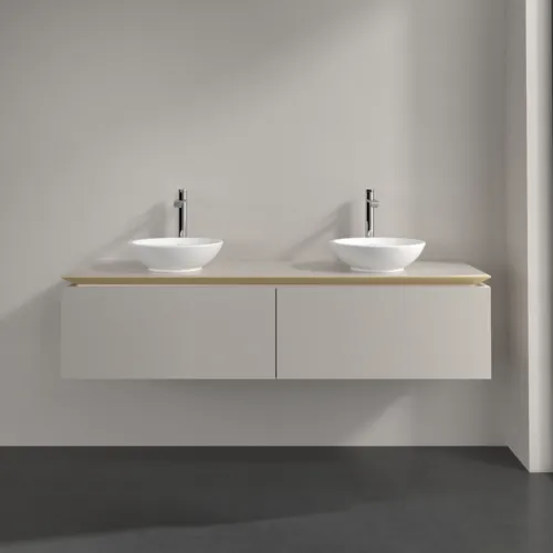 Bild von VILLEROY BOCH Legato Waschbeckenunterschrank, 2 Auszüge, 1600 x 380 x 500 mm, Soft Grey / Soft Grey #B59900VK