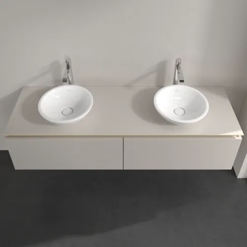 Bild von VILLEROY BOCH Legato Waschbeckenunterschrank, 2 Auszüge, 1600 x 380 x 500 mm, Soft Grey / Soft Grey #B59900VK