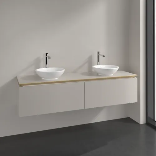 Bild von VILLEROY BOCH Legato Waschbeckenunterschrank, 2 Auszüge, 1600 x 380 x 500 mm, Soft Grey / Soft Grey #B59900VK