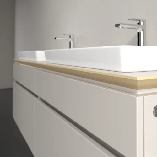 Bild von VILLEROY BOCH Legato Waschbeckenunterschrank, mit Beleuchtung, 4 Auszüge, 1600 x 550 x 500 mm, Soft Grey / Soft Grey #B693L0VK
