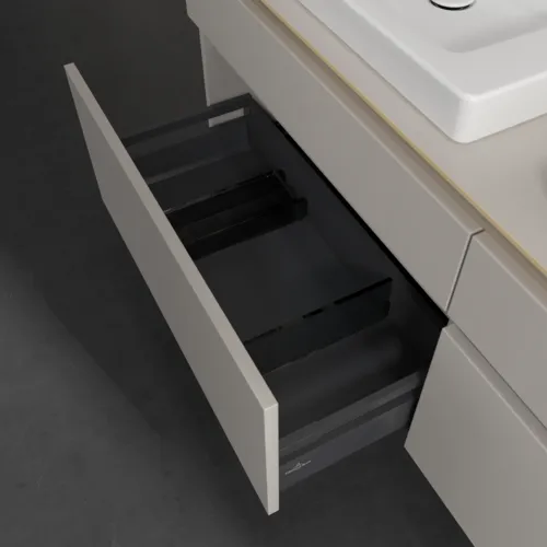 Bild von VILLEROY BOCH Legato Waschbeckenunterschrank, mit Beleuchtung, 4 Auszüge, 1600 x 550 x 500 mm, Soft Grey / Soft Grey #B693L0VK