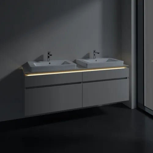 Bild von VILLEROY BOCH Legato Waschbeckenunterschrank, mit Beleuchtung, 4 Auszüge, 1600 x 550 x 500 mm, Soft Grey / Soft Grey #B693L0VK