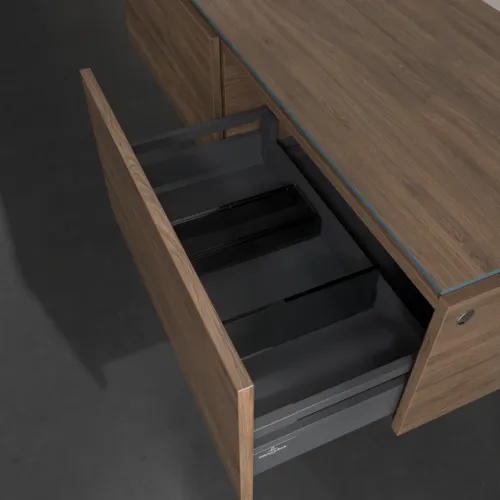 Bild von VILLEROY BOCH Legato Waschbeckenunterschrank, mit Beleuchtung, 2 Auszüge, 1400 x 380 x 500 mm, Arizona Oak / Arizona Oak #B587L0VH
