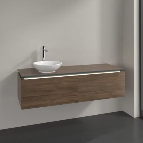 Bild von VILLEROY BOCH Legato Waschbeckenunterschrank, mit Beleuchtung, 2 Auszüge, 1400 x 380 x 500 mm, Arizona Oak / Arizona Oak #B587L0VH