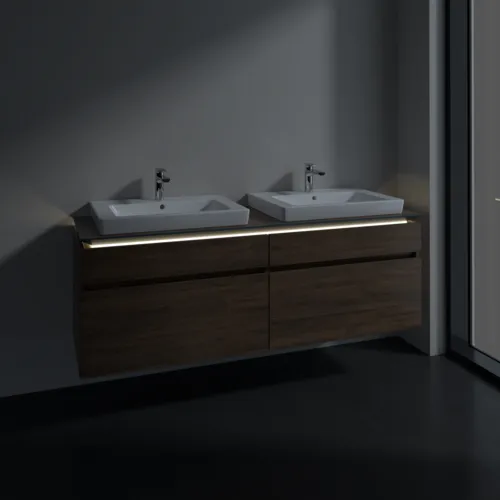 Bild von VILLEROY BOCH Legato Waschbeckenunterschrank, mit Beleuchtung, 4 Auszüge, 1600 x 550 x 500 mm, Arizona Oak / Arizona Oak #B693L0VH