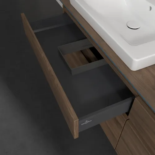 Bild von VILLEROY BOCH Legato Waschbeckenunterschrank, mit Beleuchtung, 4 Auszüge, 1600 x 550 x 500 mm, Arizona Oak / Arizona Oak #B693L0VH