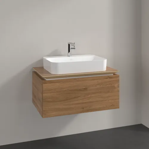 Bild von VILLEROY BOCH Legato Waschbeckenunterschrank, 1 Auszug, 800 x 380 x 500 mm, Kansas Oak / Kansas Oak #B75300RH