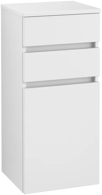 Obrázek VILLEROY BOCH Boční skříňka Legato, 1 dvířka, 2 zásuvky, 400 x 870 x 350 mm, bílá matná / bílá matná #B72800MS