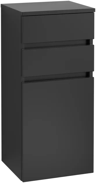 εικόνα του VILLEROY BOCH Legato Side cabinet, 1 door, 2 drawers, 400 x 870 x 350 mm, Black Matt Lacquer / Black Matt Lacquer #B72801PD