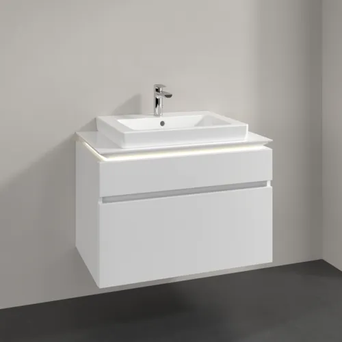 Bild von VILLEROY BOCH Legato Waschbeckenunterschrank, mit Beleuchtung, 2 Auszüge, 800 x 550 x 500 mm, Glossy White / Glossy White #B679L0DH