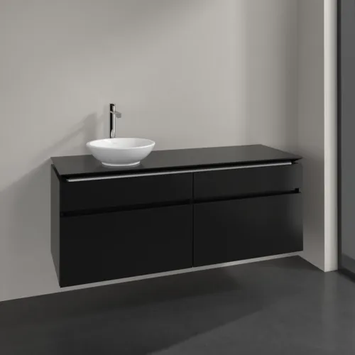 Bild von VILLEROY BOCH Legato Waschbeckenunterschrank, 4 Auszüge, 1400 x 550 x 500 mm, Black Matt Lacquer / Black Matt Lacquer #B58800PD