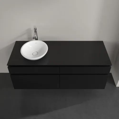 Bild von VILLEROY BOCH Legato Waschbeckenunterschrank, 4 Auszüge, 1400 x 550 x 500 mm, Black Matt Lacquer / Black Matt Lacquer #B58800PD