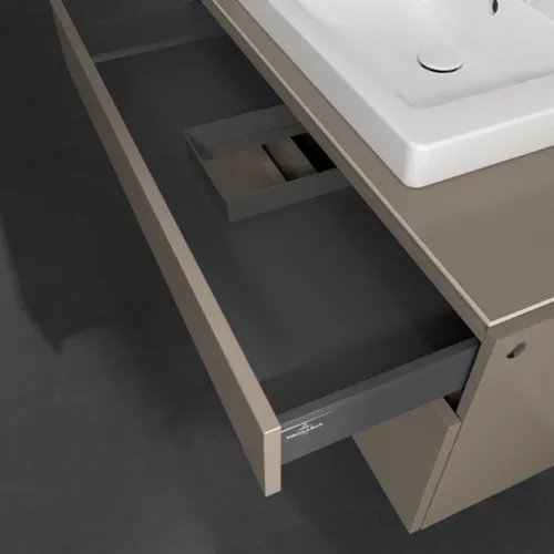 Bild von VILLEROY BOCH Legato Waschbeckenunterschrank, 2 Auszüge, 1000 x 550 x 500 mm, Truffle Grey / Truffle Grey #B68100VG