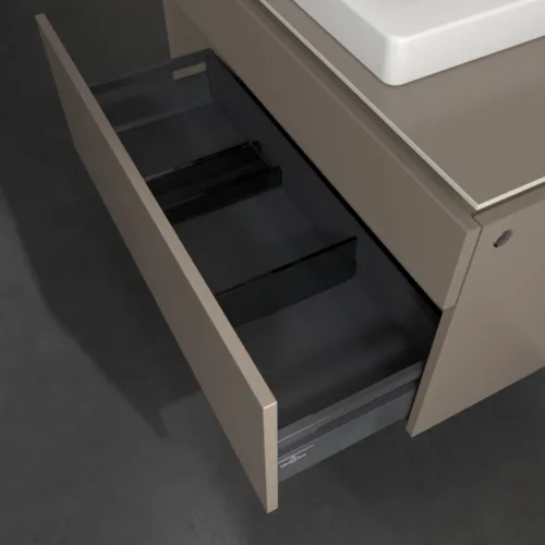Bild von VILLEROY BOCH Legato Waschbeckenunterschrank, 2 Auszüge, 1000 x 550 x 500 mm, Truffle Grey / Truffle Grey #B68100VG