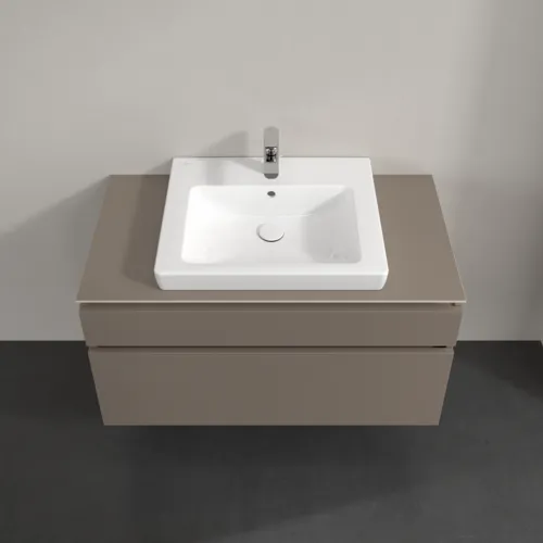 Bild von VILLEROY BOCH Legato Waschbeckenunterschrank, 2 Auszüge, 1000 x 550 x 500 mm, Truffle Grey / Truffle Grey #B68100VG