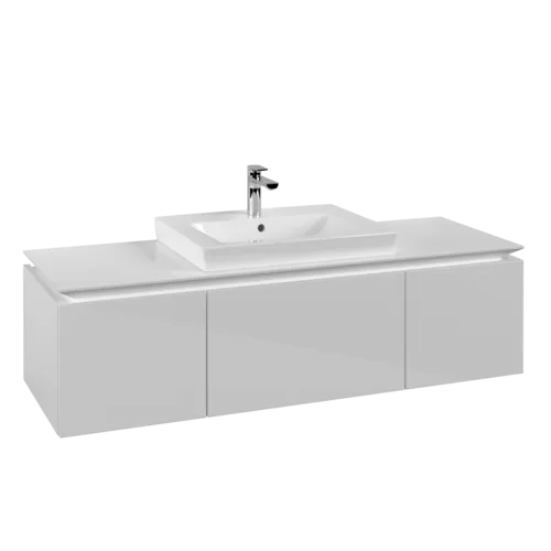 Obrázek VILLEROY BOCH Legato toaletní skříňka, 3 výsuvy, 1400 x 380 x 500 mm, lesklá bílá / lesklá bílá #B68400DH