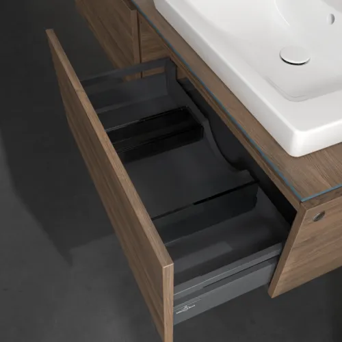 Bild von VILLEROY BOCH Legato Waschbeckenunterschrank, mit Beleuchtung, 2 Auszüge, 1600 x 380 x 500 mm, Arizona Oak / Arizona Oak #B692L0VH