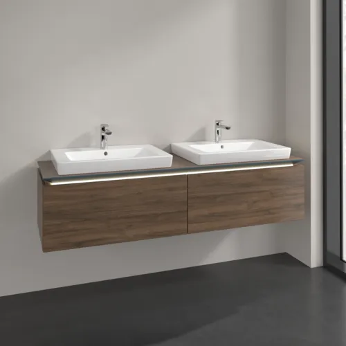 Bild von VILLEROY BOCH Legato Waschbeckenunterschrank, mit Beleuchtung, 2 Auszüge, 1600 x 380 x 500 mm, Arizona Oak / Arizona Oak #B692L0VH