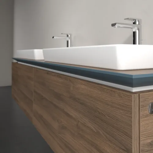 Bild von VILLEROY BOCH Legato Waschbeckenunterschrank, mit Beleuchtung, 2 Auszüge, 1600 x 380 x 500 mm, Arizona Oak / Arizona Oak #B692L0VH