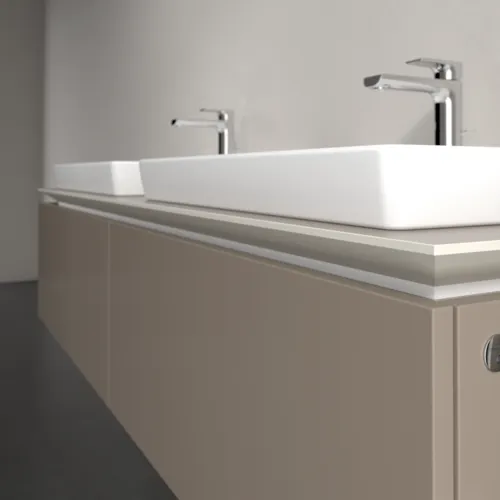 Bild von VILLEROY BOCH Legato Waschbeckenunterschrank, mit Beleuchtung, 2 Auszüge, 1600 x 380 x 500 mm, Truffle Grey / Truffle Grey #B692L0VG